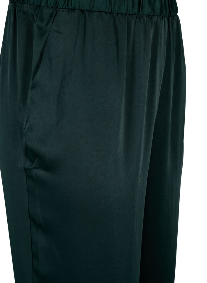 Satijnen pyjamabroek met elastische tailleband, Scarab, Packshot image number 2