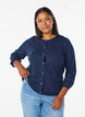 Cardigan met ronde knopen, Blauw, Model image number 0