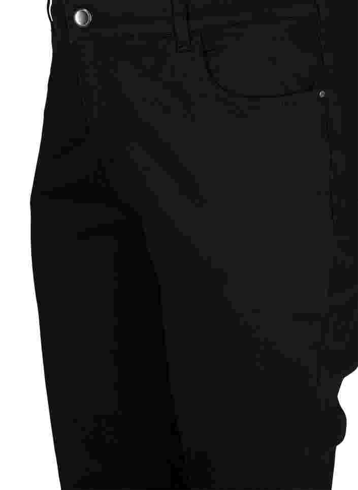 Nauwsluitende denim driekwartbroek in katoen, Black, Packshot image number 2