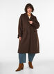 Wolblendjas met revers en knopen, Bruin, Model image number 1