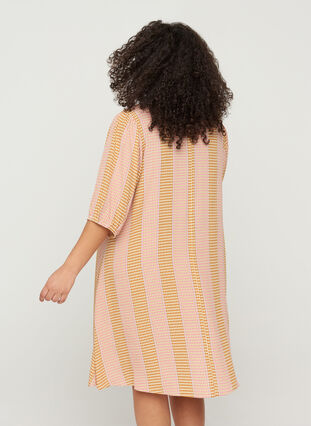 Viscose jurk met print en v-hals, Apple Cinnamon AOP, Model image number 1