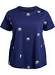 T-shirt in biologisch katoen met geborduurde motieven, Blauw, Packshot image number 0