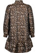 Korte jacquard jurk met luipaardpatroon, Brown Leo AOP, Packshot image number 1
