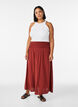 Viscose maxi-rok met smock, Rood, Model image number 0