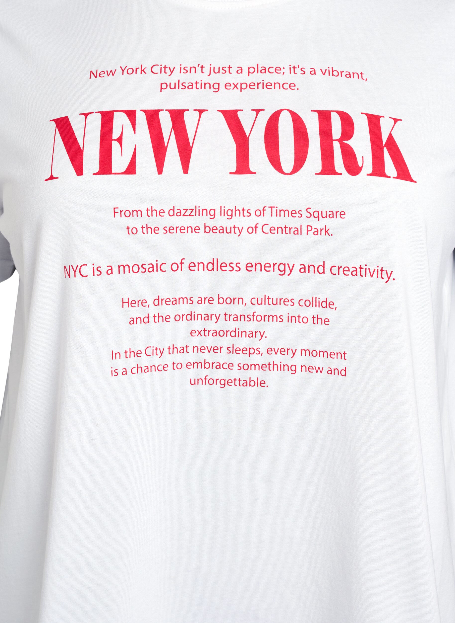 Zizzi Basic katoenen T-shirt met ronde hals, Wit, Packshot image number 2