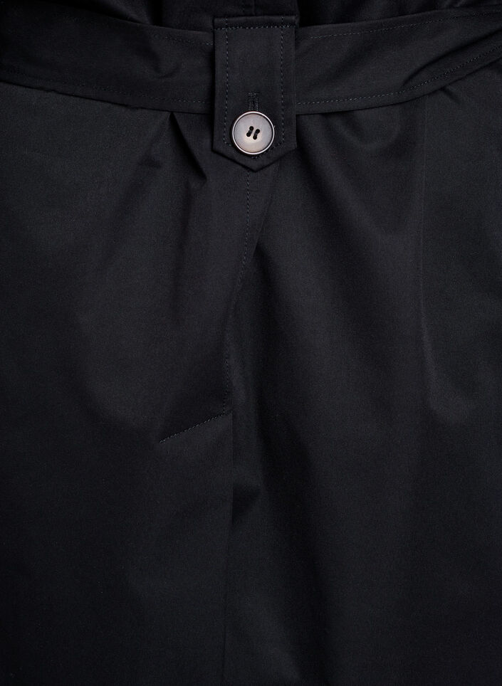 Halflange trenchcoat met ceintuur, Black, Packshot image number 4