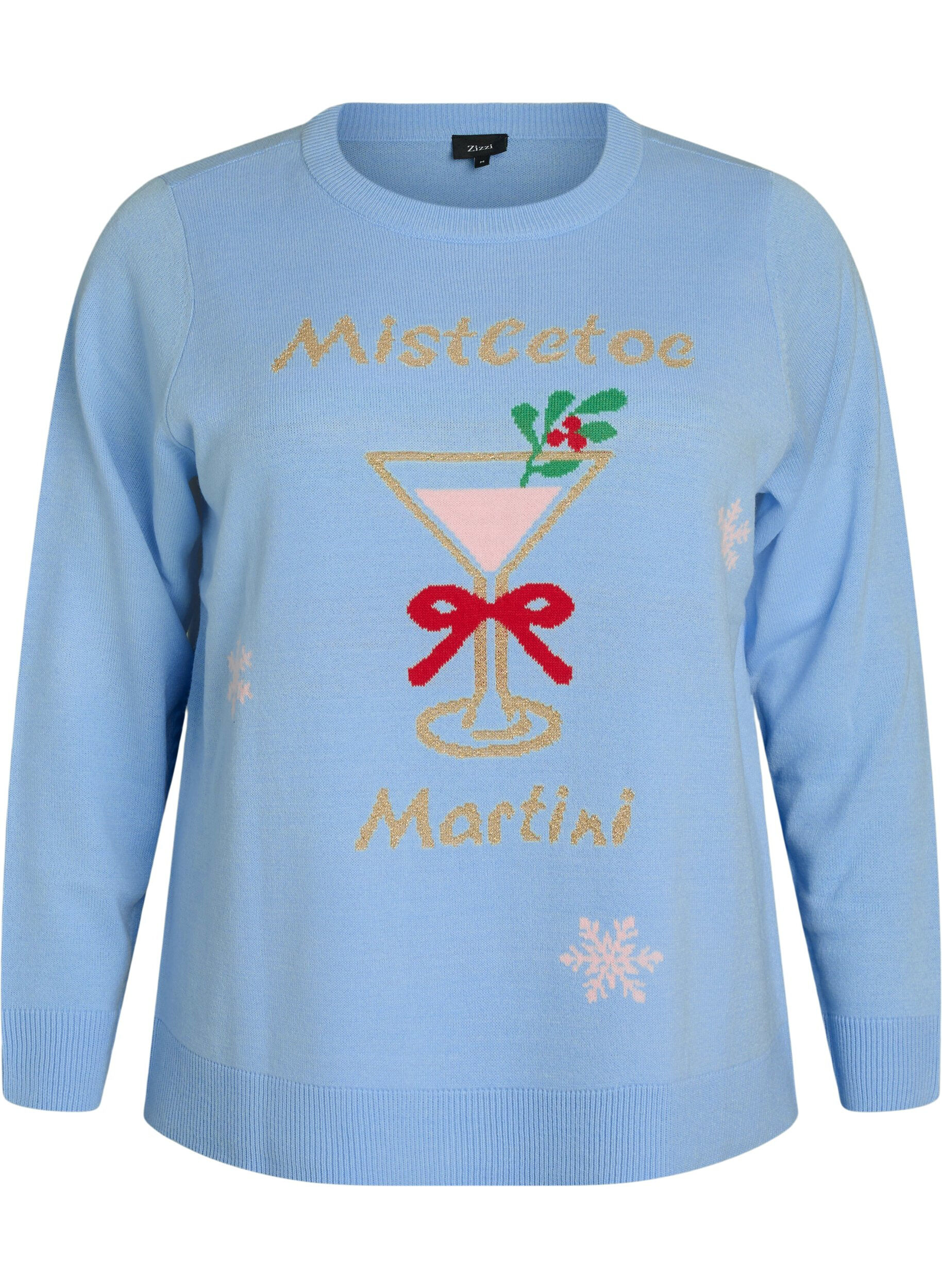 Gebreide blouse met een kerstmotief