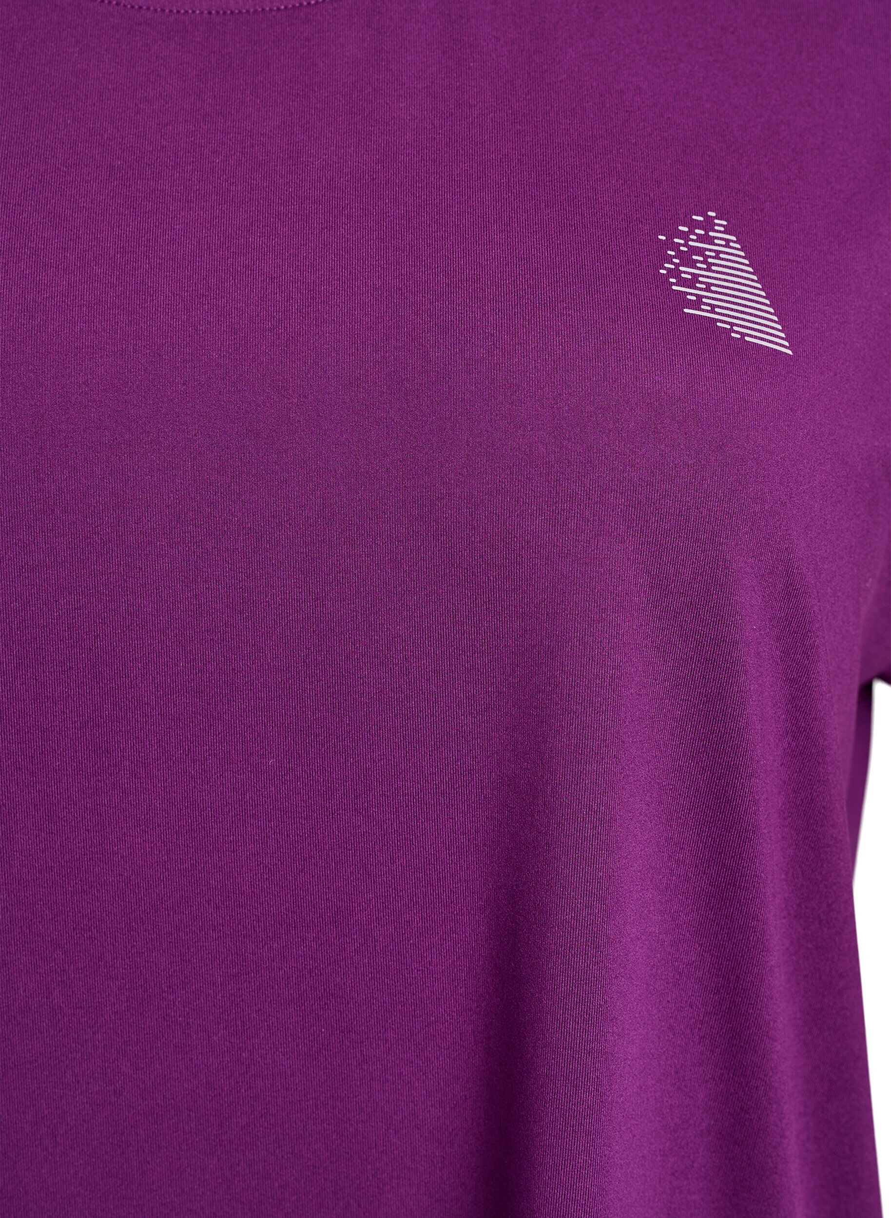 Zizzi Effen gekleurd trainingsshirt, Paars, Packshot image number 2