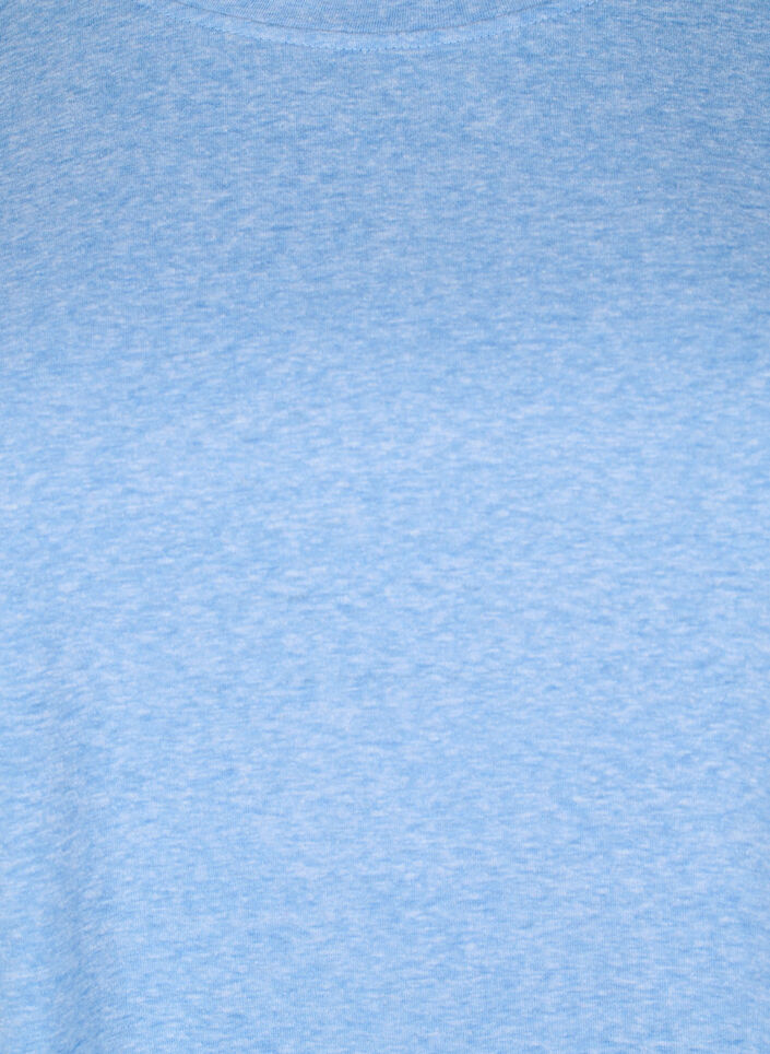 Gem&ecirc;leerd T-shirt met korte mouwen, Blauw, Packshot