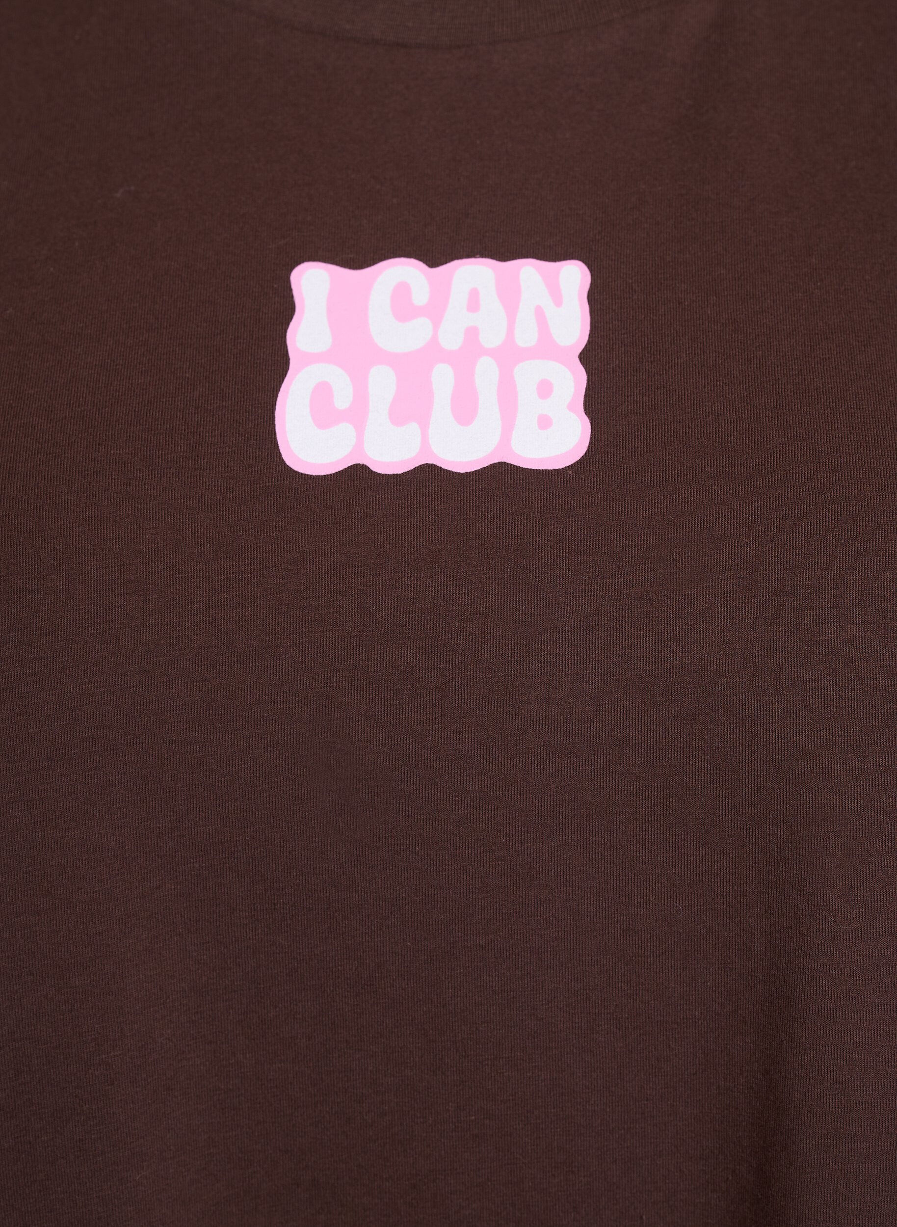 Zizzi Sportief T-shirt in biologische katoen, Bruin, Packshot image number 2