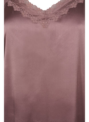 Mouwloze pyjama jurk met kant en rugdetail, Sparrow, Packshot image number 2