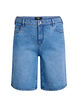 Losse denim shorts met hoge taille, Blauw, Packshot image number 0