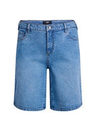 Losse denim shorts met hoge taille, Blauw