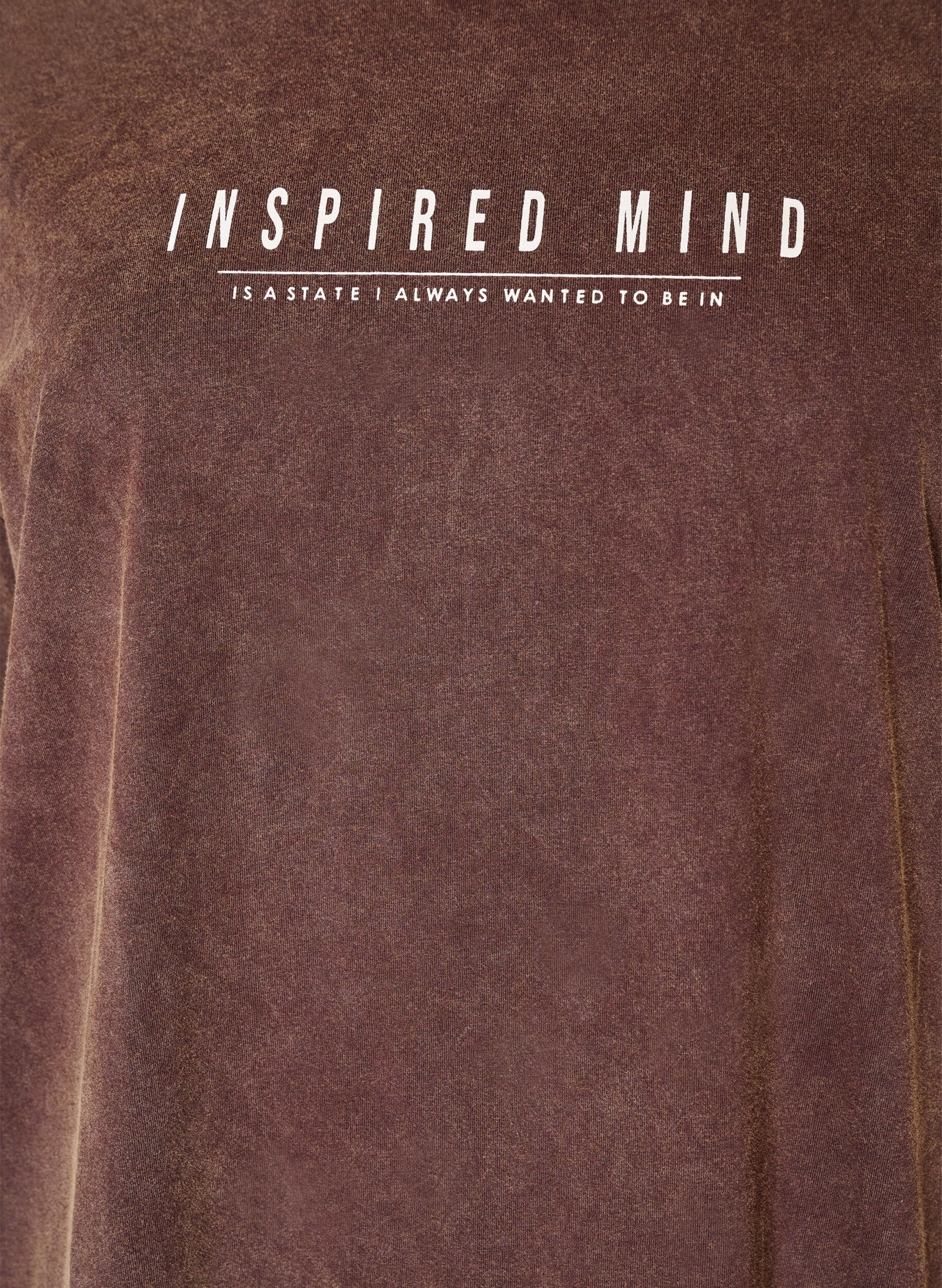 ZizziLosse T-shirt jurk met een gewassen look, Bruin, Packshot image number 2