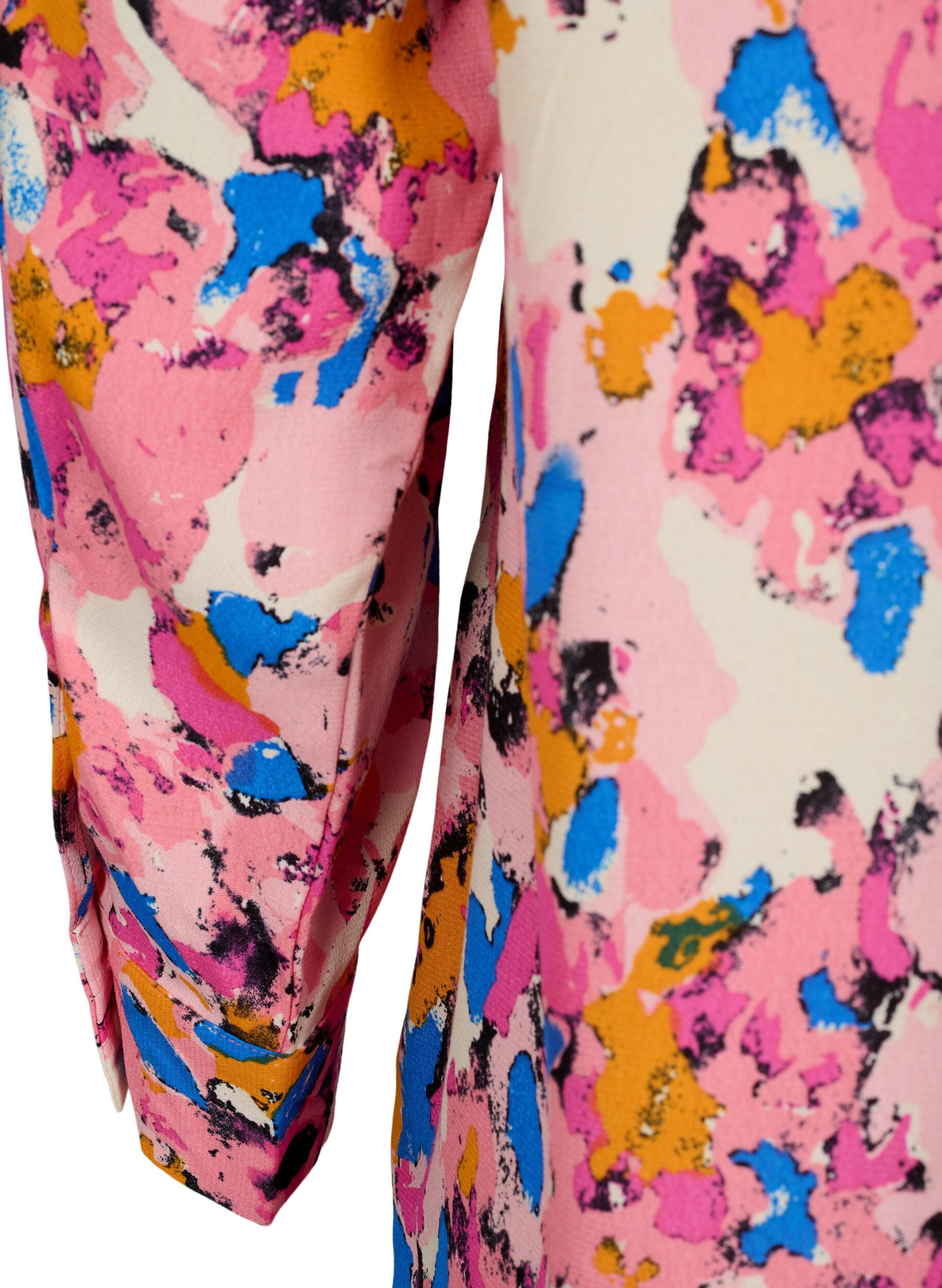 Zizzi Lang overhemd met opdruk in viscose, Rosebloom GraphicAOP, Packshot image number 3