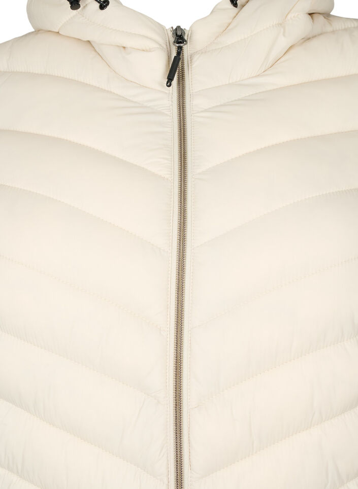 Gewatteerd lichtgewicht jack met capuchon, Beige, Packshot image number 2