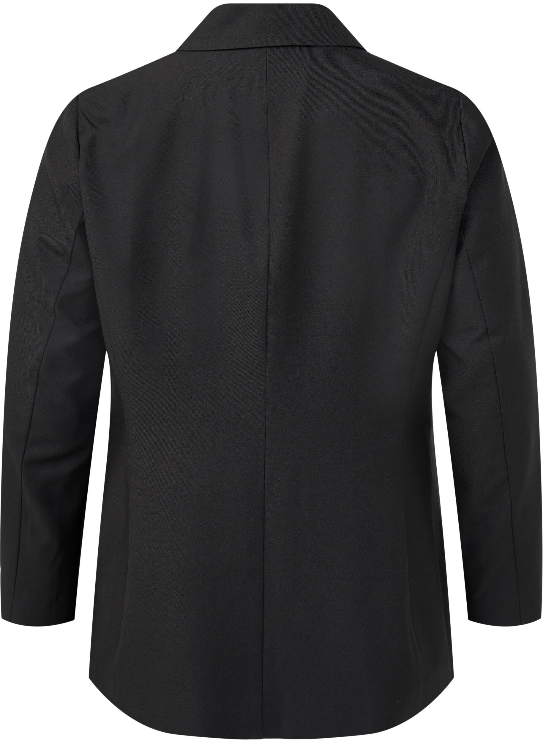 Zizzi Blazer met paillettenbloemen, Black, Packshot image number 1