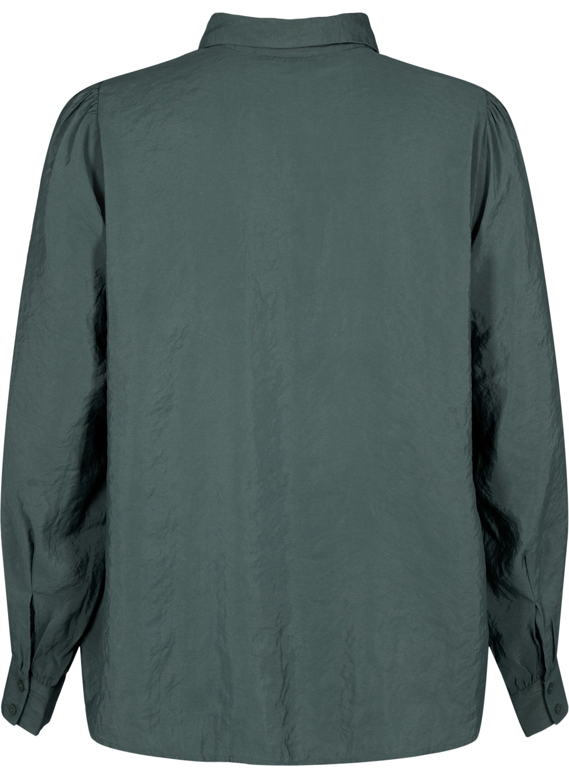 Zizzi Shirt met lange mouwen van Tencel &trade; Modal, Dark Forest, Packshot image number 1