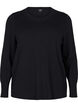 Gebreide blouse met ronde hals, Zwart, Packshot image number 0