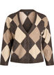 Argyle vest met strass-steentjes, Bruin, Packshot image number 0