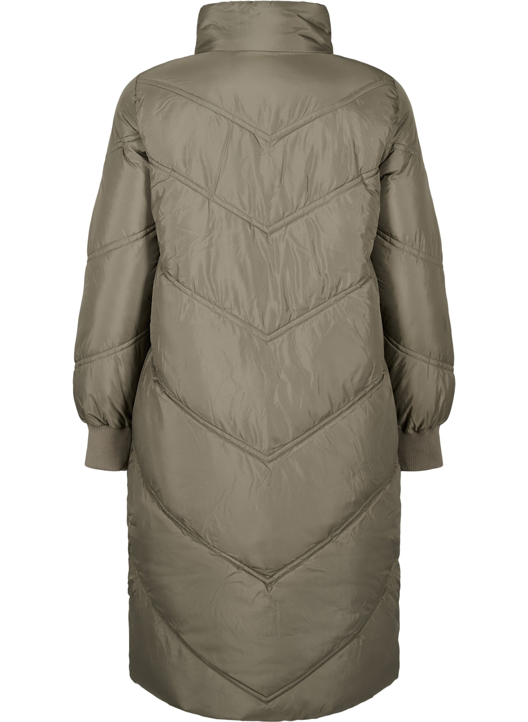 Zizzi Lange puffer winterjas, Bungee Cord , Packshot image number 1