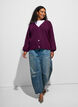 Vest met V-hals en ribstructuur, Paars, Model image number 1