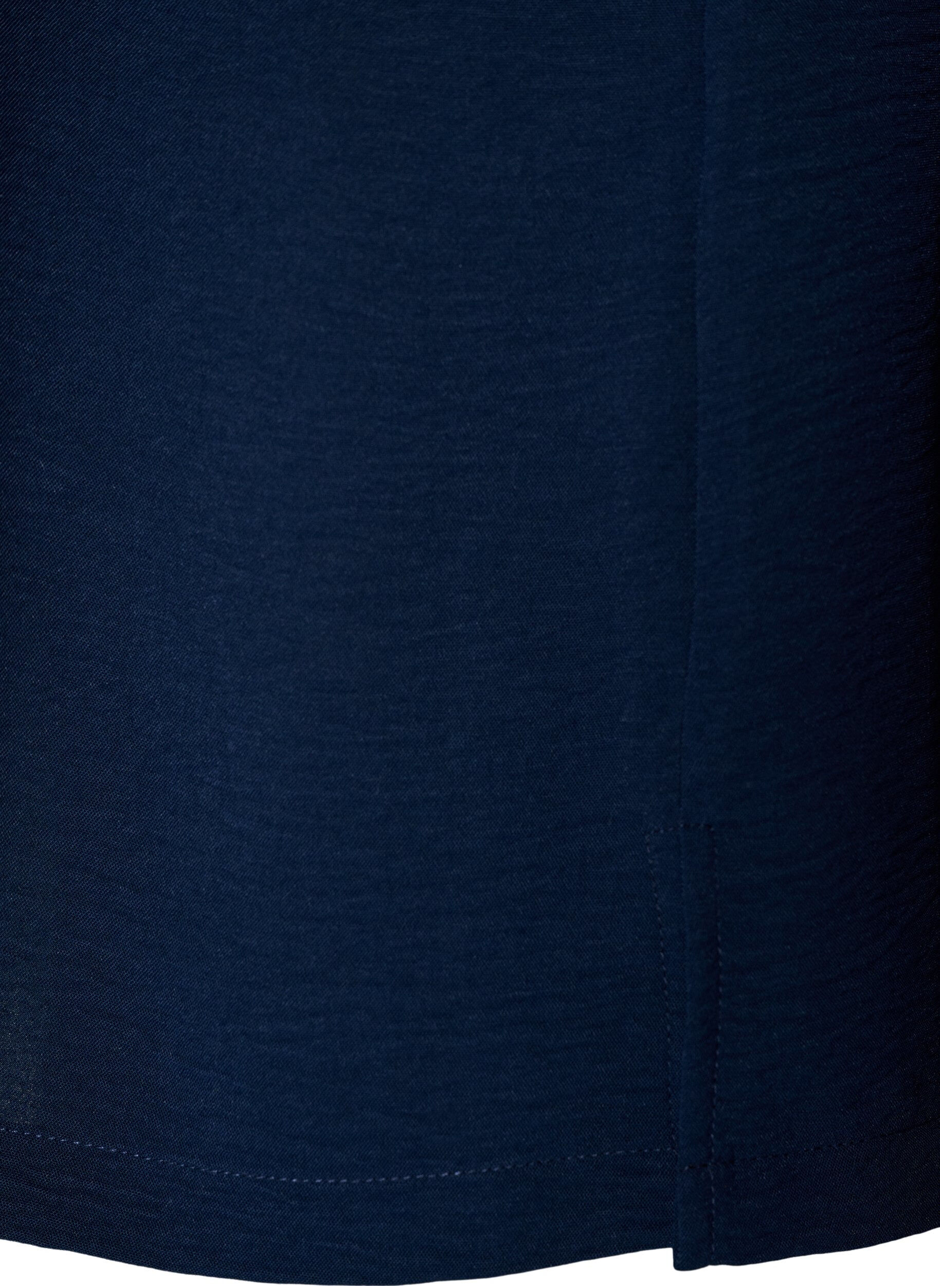 ZizziMouwloze top met kreukeffecten, Blauw, Packshot image number 3