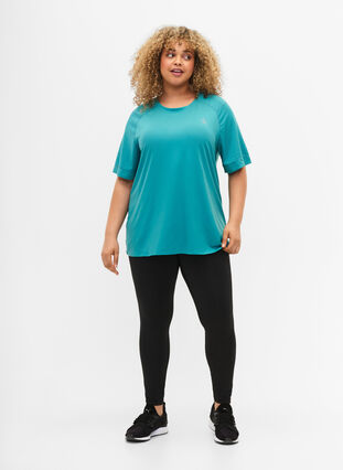 Trainings-T-shirt met korte mouwen en ronde hals, Green-Blue Slate, Model image number 2