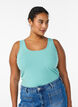 Effen basic top in katoen, Groen, Model image number 0