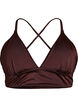 Omkeerbare bikinitop met V-hals en gekruiste bandjes op de rug, Bruin, Packshot image number 0
