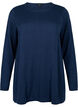 Gebreide blouse gemaakt van katoen en viscose., Blauw, Packshot image number 0