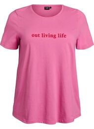 T-shirt met print, Roze