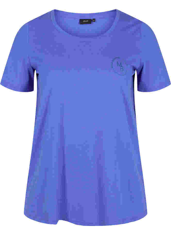 T-shirt met korte mouwen en een ronde hals, Dazzling Blue MB, Packshot image number 0
