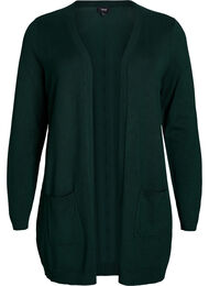 Lang gebreid vest van een viscose mix, Groen