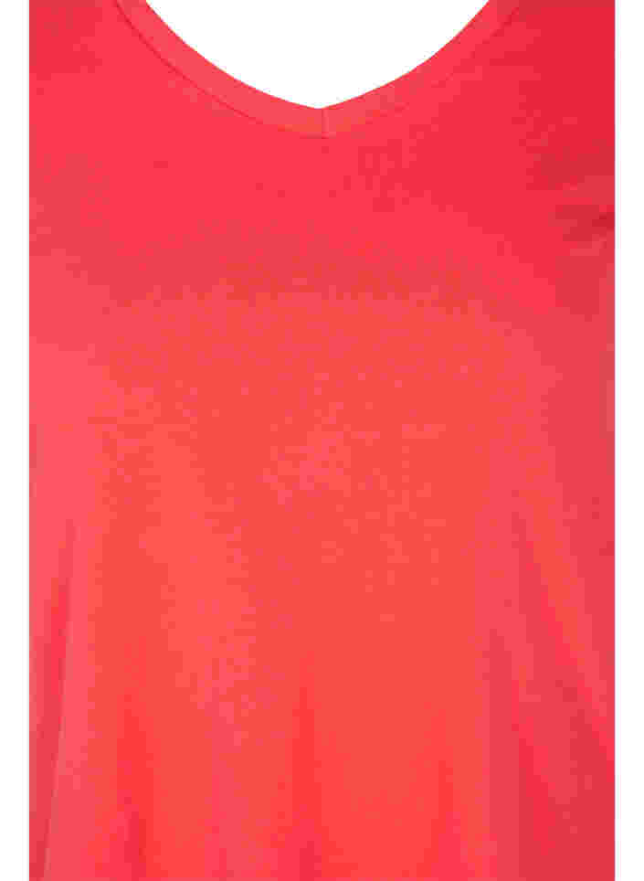 Basic t-shirt in effen kleur met katoen, Hibiscus, Packshot image number 2