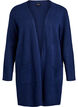 Geribd gebreid vest met zakken, Blauw, Packshot image number 0