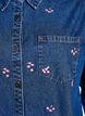 Denim shirt met geborduurde bloemen, Blauw, Packshot image number 2