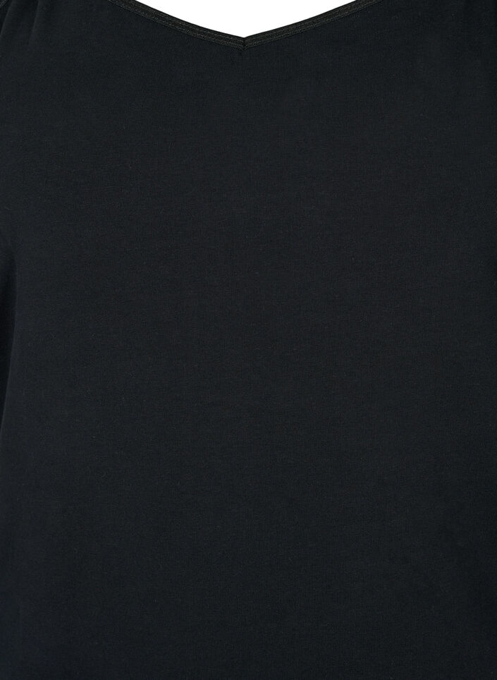 Basic strop top in katoen, Zwart, Packshot image number 2