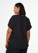 Blouse met korte mouwen en een ronde halslijn, Zwart, Model image number 2