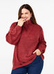 Gebreide trui met hoge hals en rits, Rood, Model image number 0