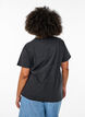 T-shirt van biologisch katoen met statementprint, Grijs, Model image number 2