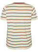 Gestreept T-shirt van biologisch katoen, Bruin, Packshot image number 1