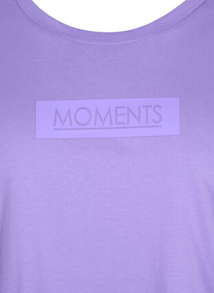 Katoenen t-shirt met print , Paisley Purple TEXT, Packshot image number 2