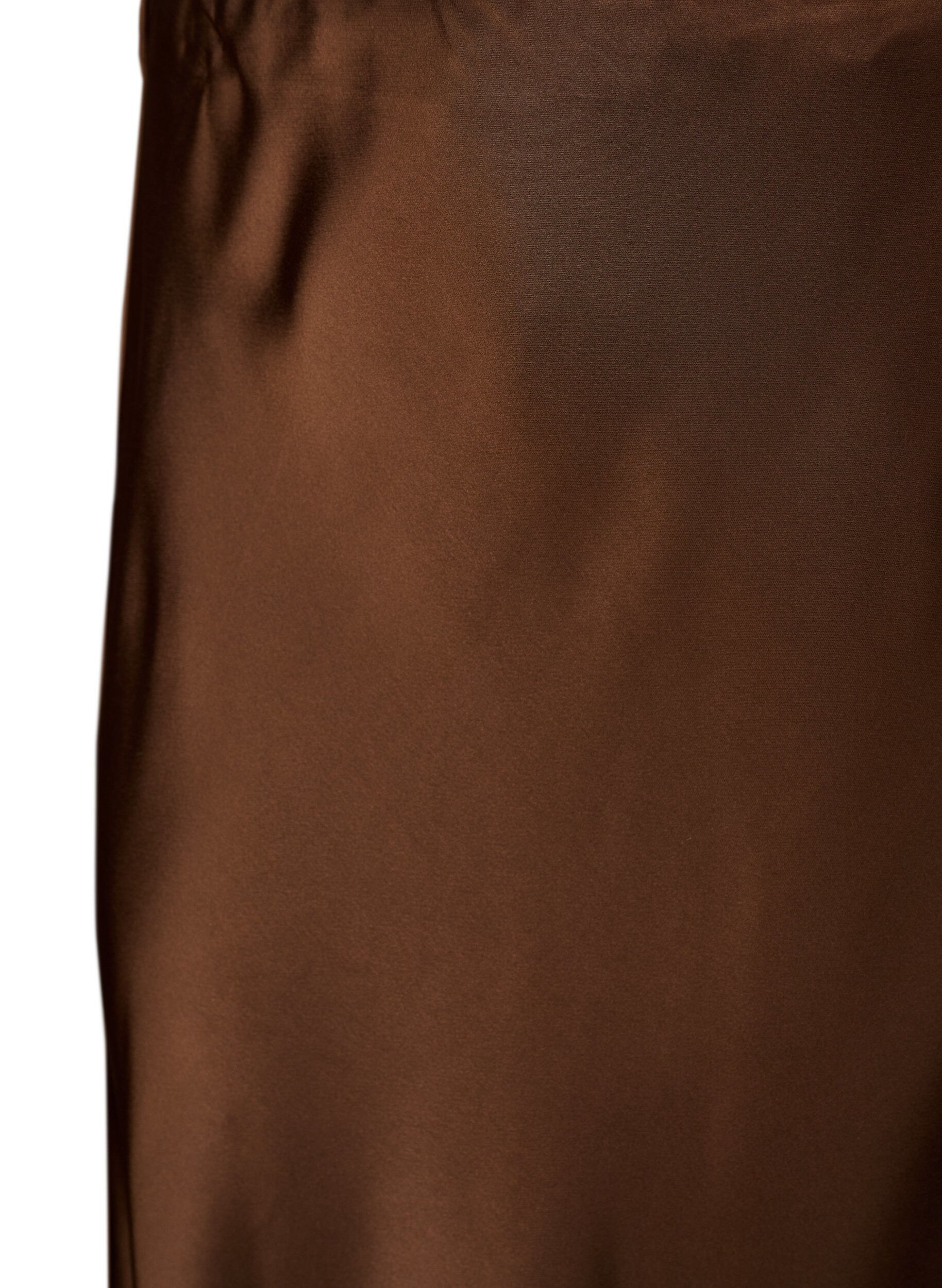 ZizziMidi satijnen rok met kanten afwerking, Bruin, Packshot image number 2
