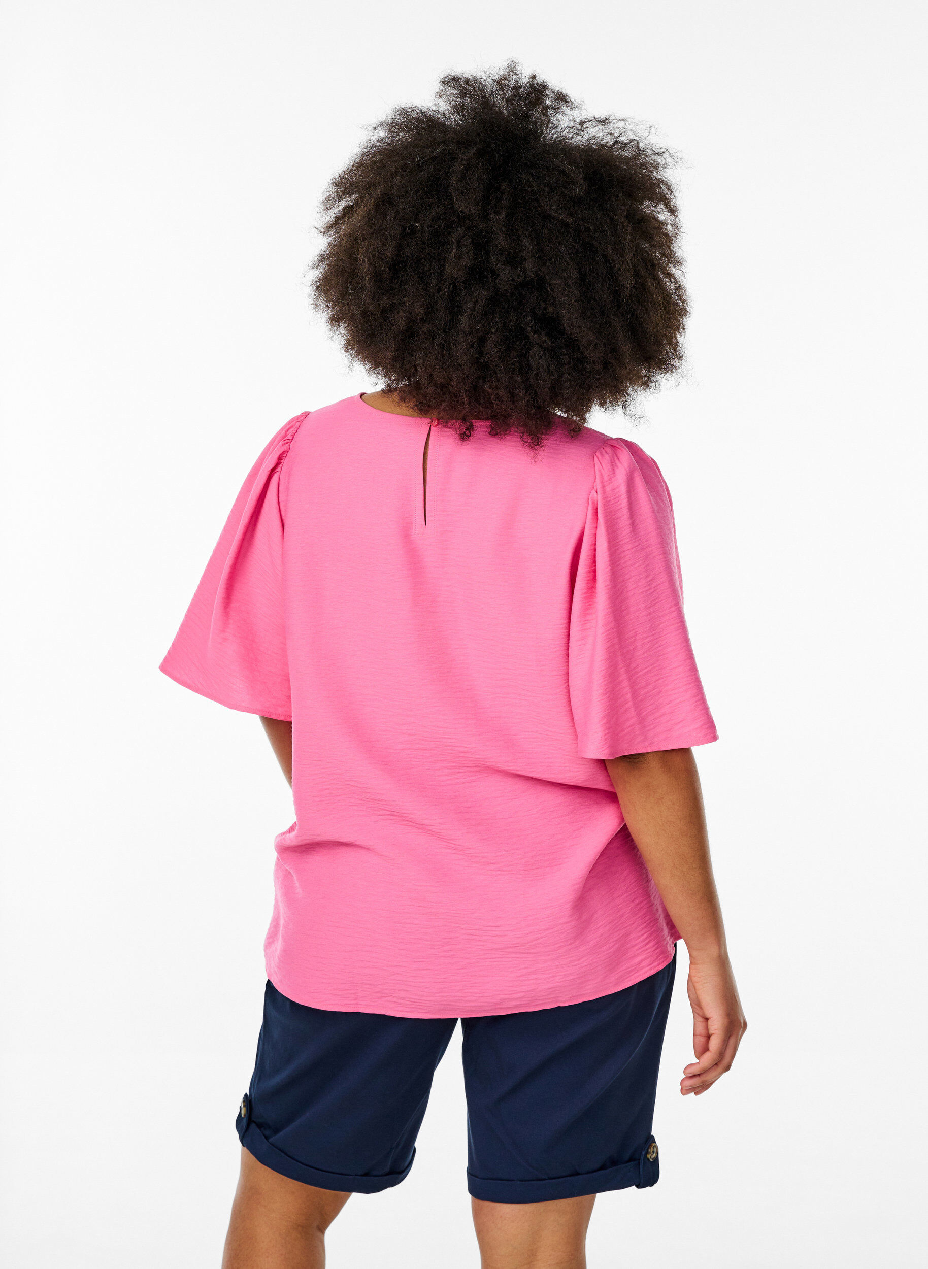 Zizzi Blouse met korte, wijde mouwen, Roze, Model image number 2