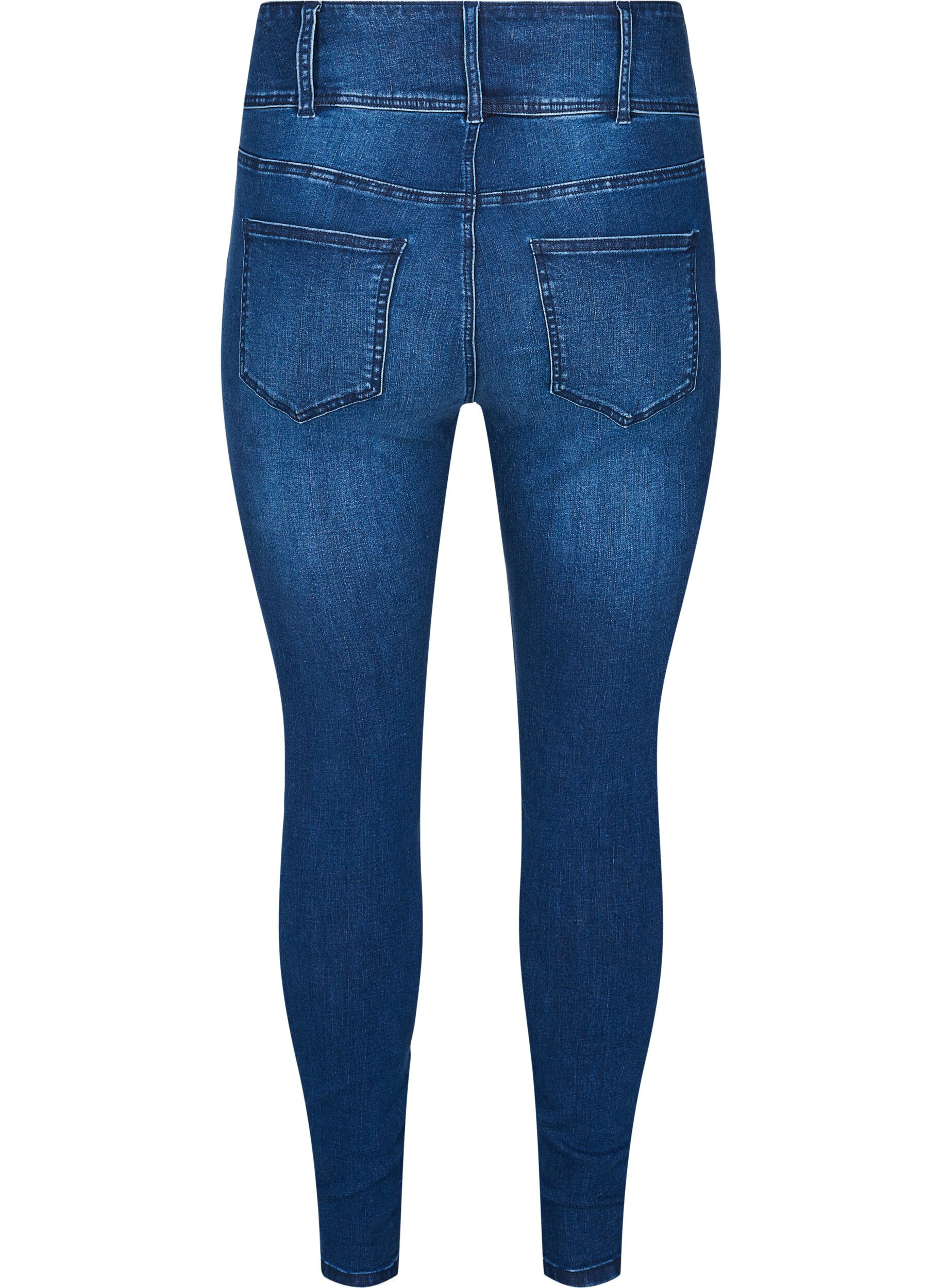 Zizzi Super slim Bea jeans met extra hoge taille, Blauw, Packshot image number 1