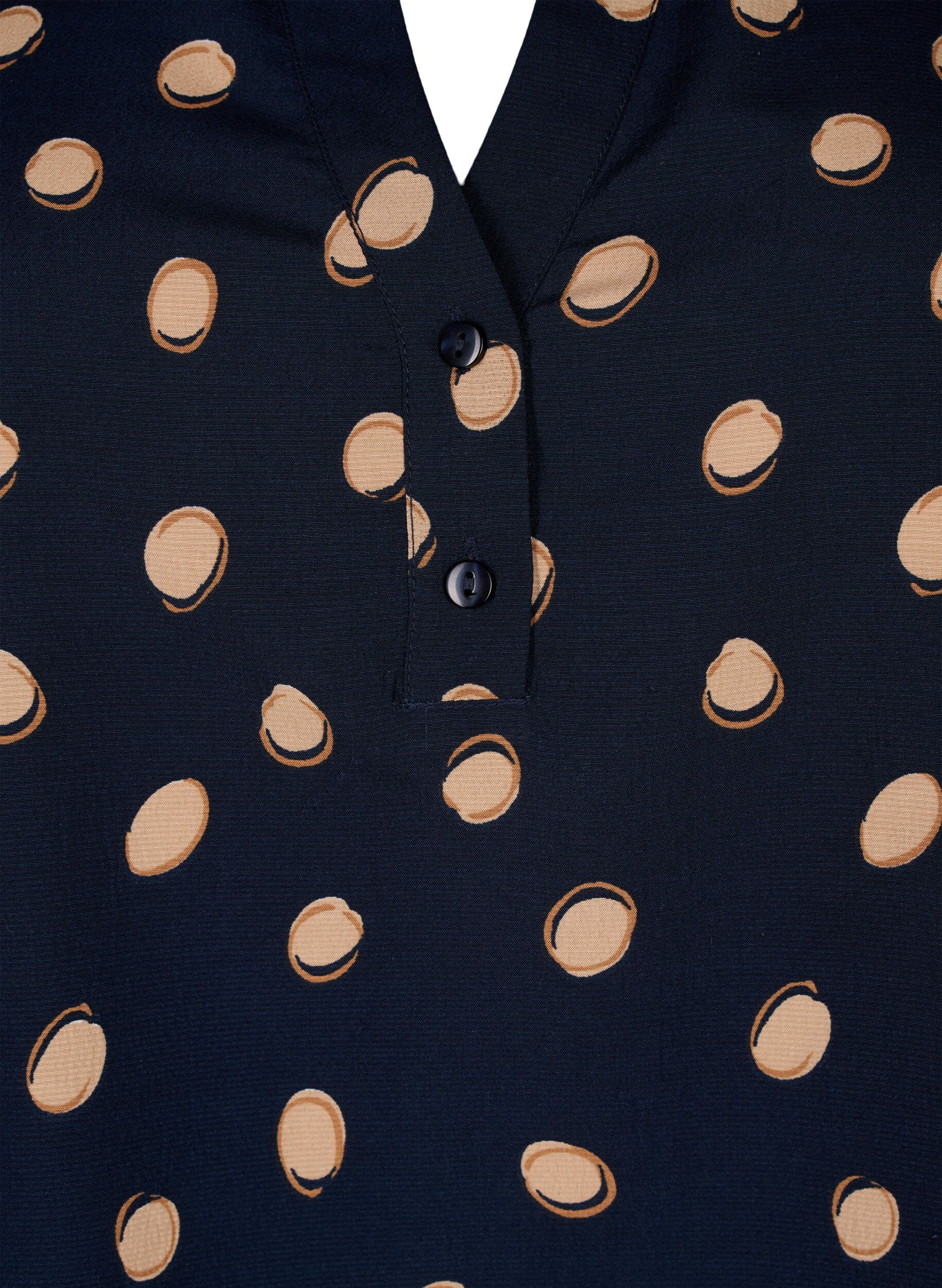 Zizzi FLASH - Blouse met lange mouwen en print, Blue Double Dot, Packshot image number 2
