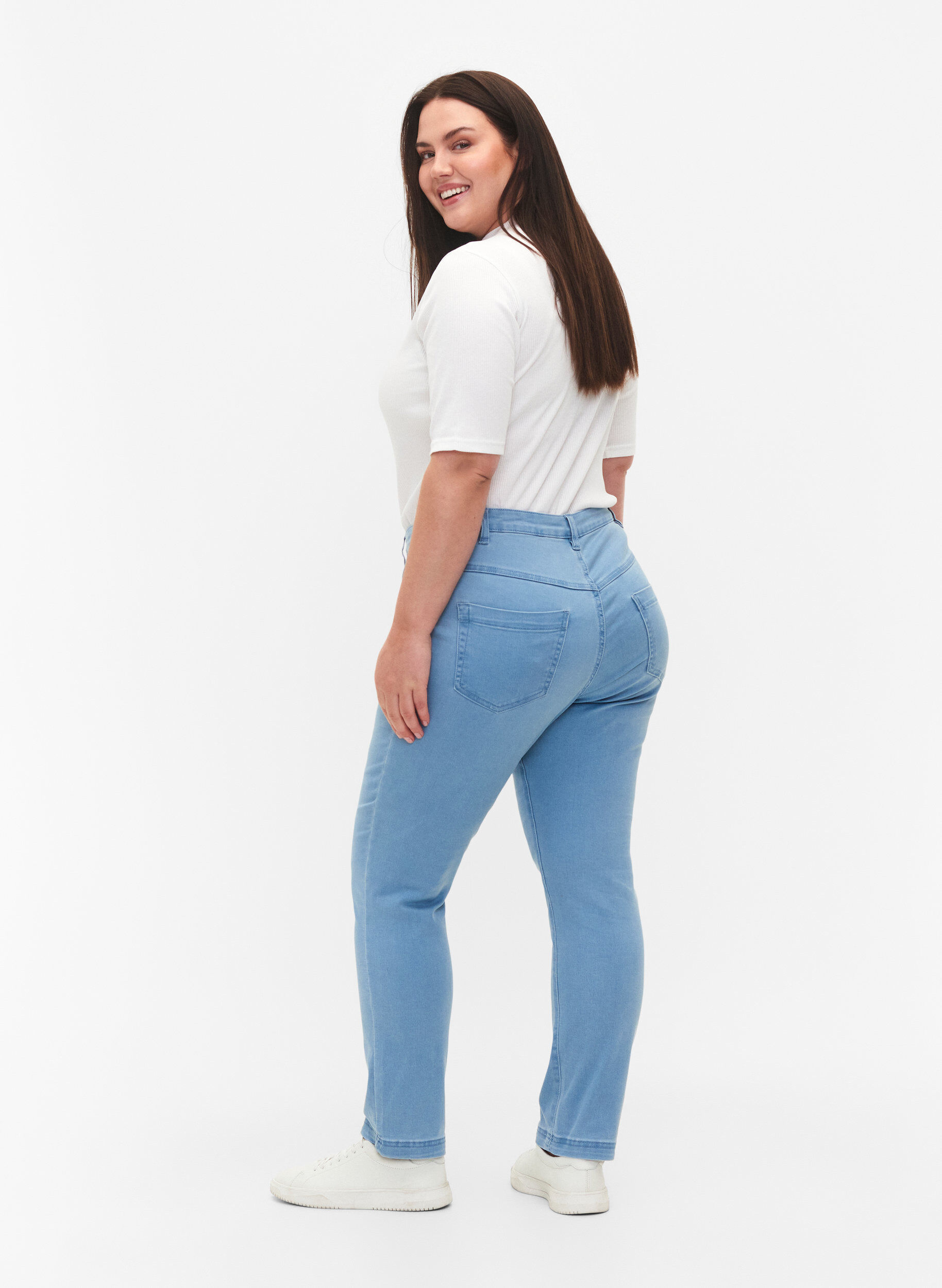 ZizziSlim fit Emily jeans met normale taille, Blauw, Model image number 1