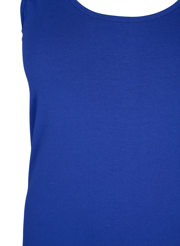 Solide kleur basis top in katoen, Blauw, Packshot image number 2