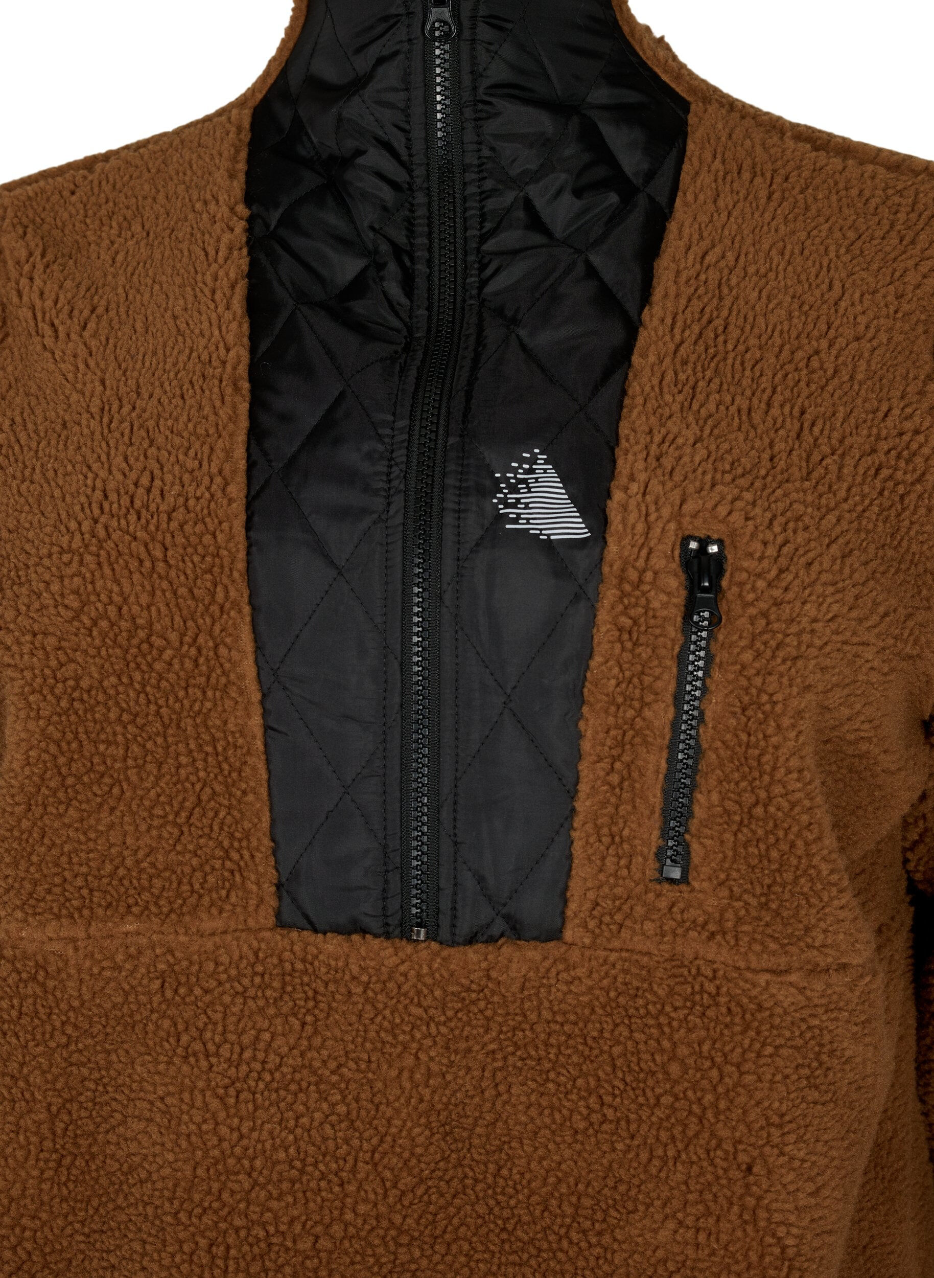 Zizzi Teddy-anorak met hoge hals en rits, Partridge ASS, Packshot image number 2